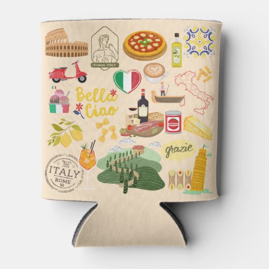 Italië symboliseert reisliefhebbers blikjeskoeler (Voorkant)