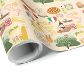 Italië symboliseert reisliefhebbers cadeaupapier (Rol Hoek)