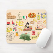 Italië symboliseert reisliefhebbers muismat (Met muis)