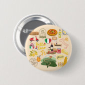 Italië symboliseert reisliefhebbers ronde button 5,7 cm (Voorkant /achterkant)