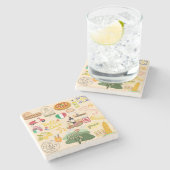 Italië symboliseert reisliefhebbers stenen onderzetter (Zijkant)