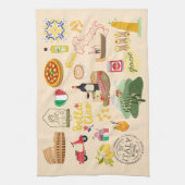 Italië symboliseert reisliefhebbers theedoek (Verticaal)