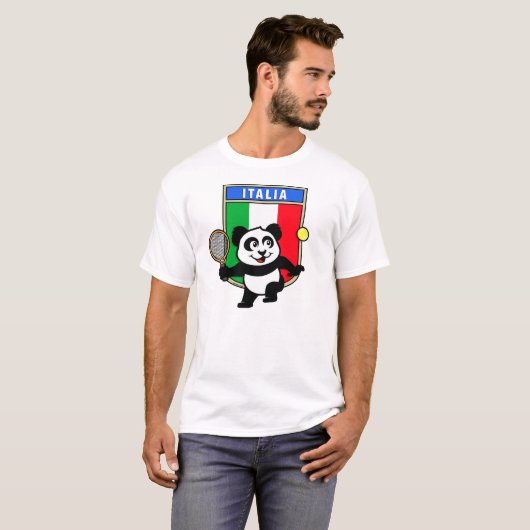 Italië Tennis Panda T-shirt (Voorkant volledig)