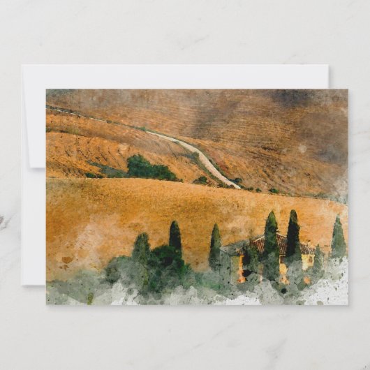 Italië Toscane bruiloft voor olijven, met uitzonde Bedankkaart (Achterkant)