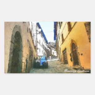 Italië Toscane Cortona. Rechthoekige Sticker