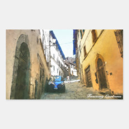 Italië Toscane Cortona. Rechthoekige Sticker