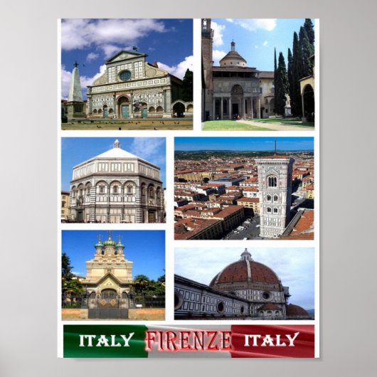 Italië - Toscane - Florence - Mozaïek - Poster (Voorkant)