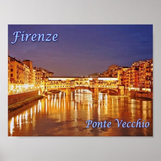 Italië - Toscane - Florence - Ponte Vecchio - Poster (Voorkant)