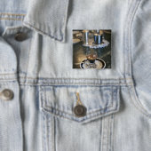 Italië,Toscane,Florence Vierkante Button 5,1 Cm (In situ)