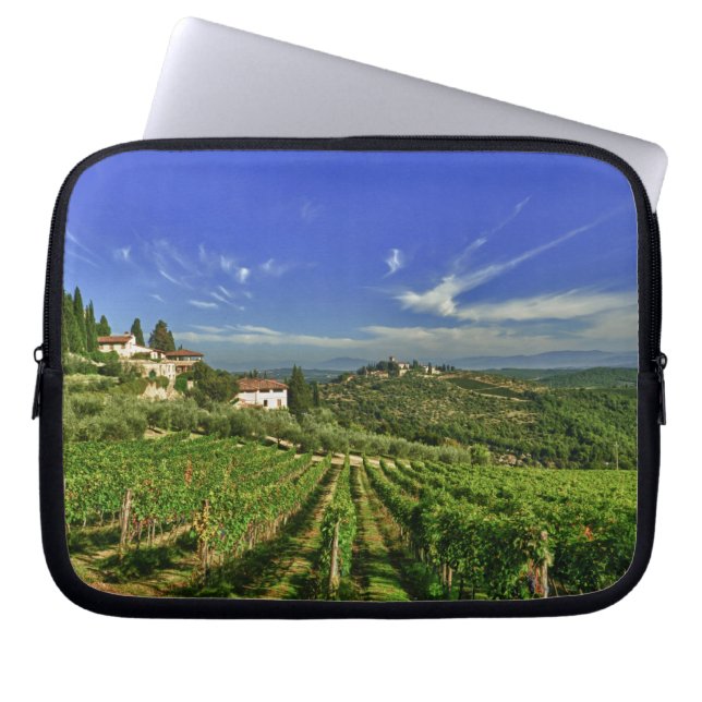 Italië, Toscane, Greve. De wijngaarden van Castell Laptop Sleeve (Voorkant)