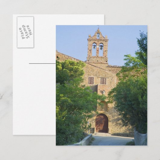 Italië, Toscane, La Foce, Picturesque kerk in Briefkaart (Voorkant / Achterkant)