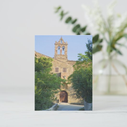 Italië, Toscane, La Foce, Picturesque kerk in Briefkaart (Staand voorkant)