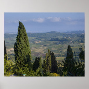 Italië, Toscane, Montepulciano. Uitzicht op de Poster