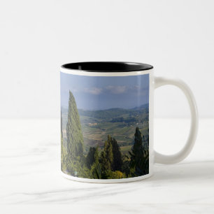 Italië, Toscane, Montepulciano. Uitzicht op de Tweekleurige Koffiemok