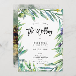 Italië Toscane olijven moderne trouwuitnodiging Kaart