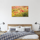 Italië, Toscane, papavers in de lenteswarveld. Canvas Afdruk (Insitu (Slaapkamer))