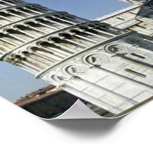 Italië - Toscane - Pisa - Leaning Tower - Poster (Hoek)