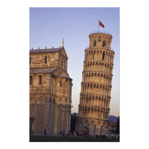 Italië, Toscane, Pisa Scheve Toren van Pisa en Foto Afdruk