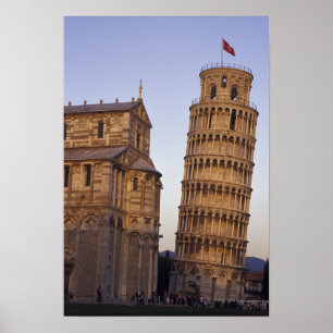 Italië, Toscane, Pisa Scheve Toren van Pisa en Poster