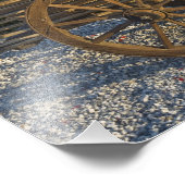 Italië, Toscane. Roodgeraniums spuiten uit een Foto Afdruk (Hoek)