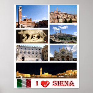 Italië - Toscane - Siena - I Love - Poster