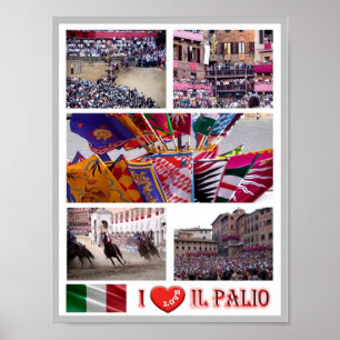 Italië - Toscane - Siena - Piazza Del Campo - Poster