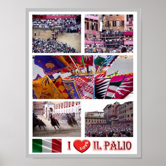 Italië - Toscane - Siena - Piazza Del Campo - Poster (Voorkant)