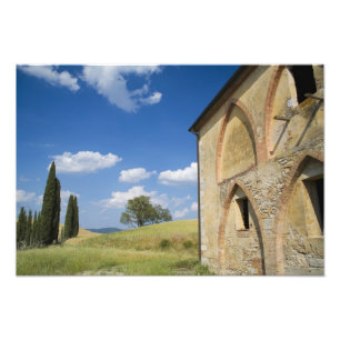 Italië, Toscane, Toscaanse villa in de lente. Foto Afdruk