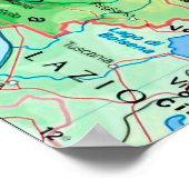 Italië - Toscane - Toscane Kaart - Poster (Hoek)