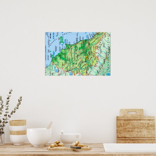 Italië - Toscane - Toscane Kaart - Poster (Keuken)