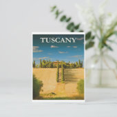 Italië Toscane Vintage Travel Briefkaart (Staand voorkant)