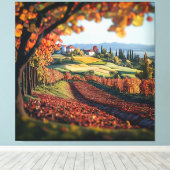 Italië Toscane Wijngaard Premium Canvas Afdruk (Insitu (Houten vloer))