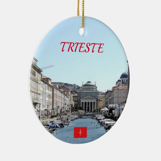 Italië Triëst Panorama kerst Keramisch Ornament (Rechts)