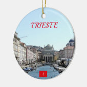 Italië Triëst Panorama kerst Keramisch Ornament (Links)