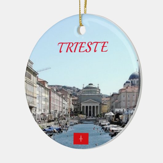 Italië Triëst Panorama kerst Keramisch Ornament (Links)