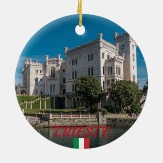 Italië Triëst Panorama kerst Keramisch Ornament (Achterkant)