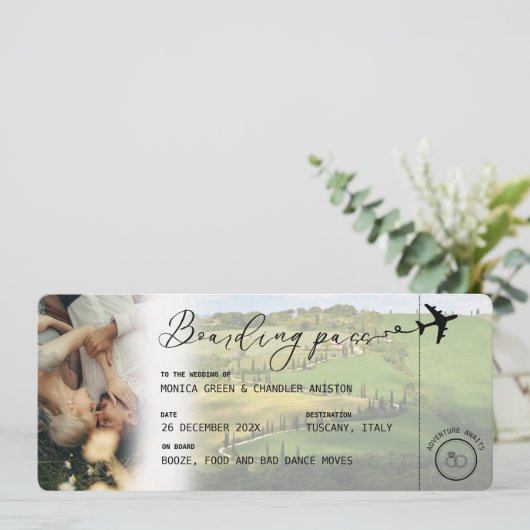 ITALIË Tuscany Boarding Pass QR Photo Weddenschap Kaart (Staand voorkant)