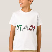 Italië Typografie Landvlag Kleuren T-shirt (Voorkant)