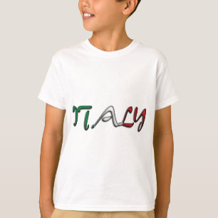 Italië Typografie Landvlag Kleuren T-shirt