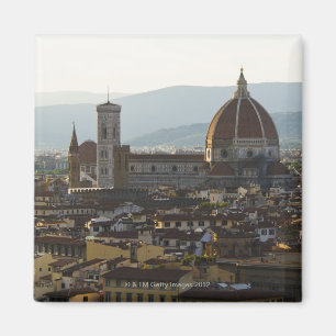 Italië, Uitzicht van Florence met de Basilica di  Magneet