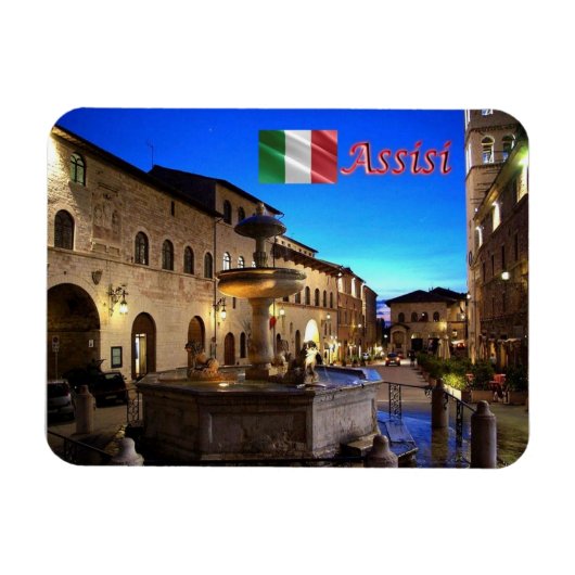 Italië - Umbria - Assisi - Town Hall Square - Magneet (Horizontaal)