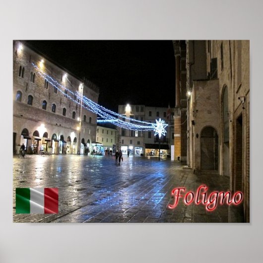 Italië - Umbria - Foligno - Republic square - Poster (Voorkant)