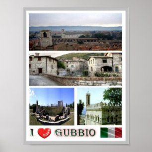 Italië - Umbria - Gubbio - I Love - Poster