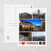 Italië - Umbria - I Love - Briefkaart (Voorkant / Achterkant)