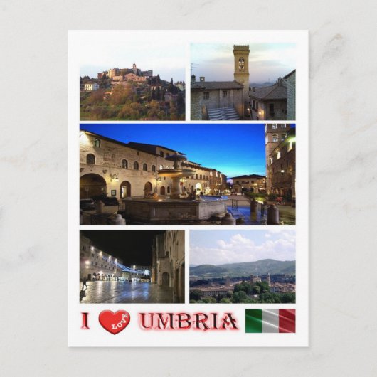 Italië - Umbria - I Love - Briefkaart (Voorkant)