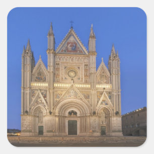 Italië, Umbrië, Orvieto, Dom van Orvieto Vierkante Sticker