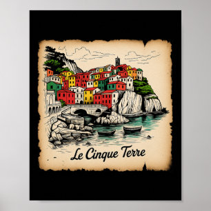 Italië Vakantie Cinque Terre Riomaggiore Zee Reize Poster