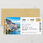 Italië Vakantie Reis Cadeau Ticket Instapkaart (Voorkant / Achterkant)