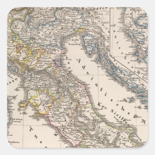 Italië van 1270 tot 1450 vierkante sticker (Voorkant)