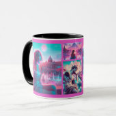 Italië | Vaporwave Retrowave, Aangepaste fotokolla Mok (Voorkant links)
